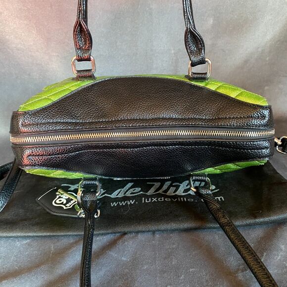 Lux de Ville Green Quilted Route 66 Purse Retro Rockabilly Pinup - Free Shipping - Picture 10 of 16